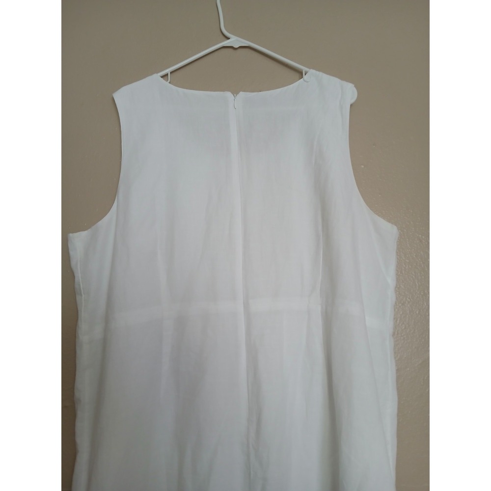 Talbots Dress 18w Petite Linen Embroidered Shift Resort Beach Cruise Bohemian - Picture 8 of 12